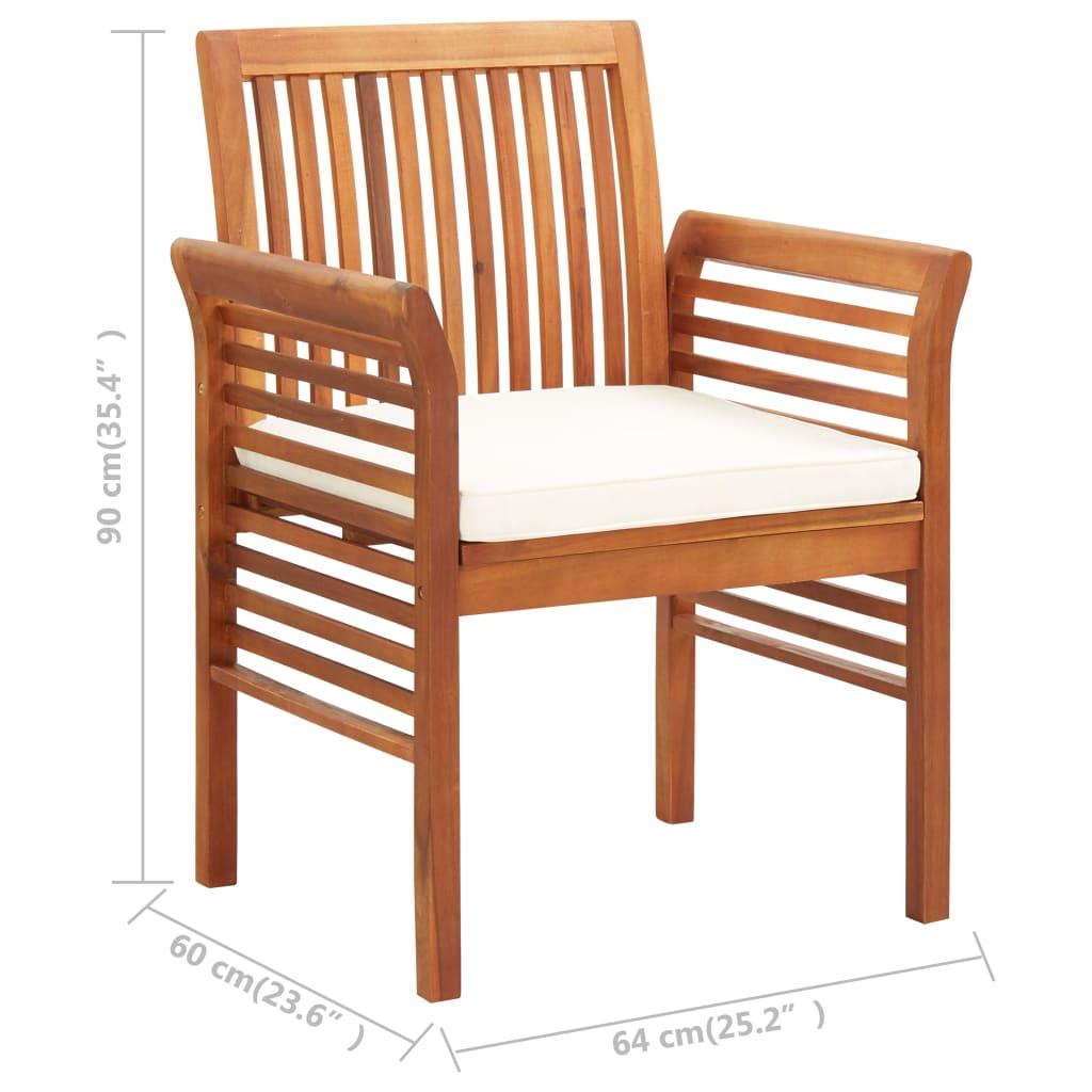 Patio Dining Chair with Cushion Solid Acacia Wood at Set Shop and Smile