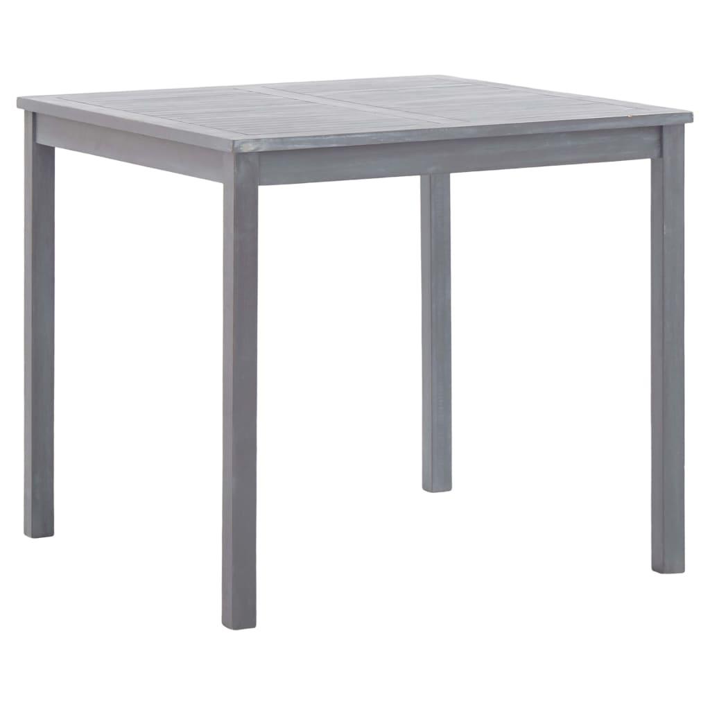 Patio Table Gray 31.5"x31.5"x29.1" Solid Acacia Wood at Set Shop and Smile