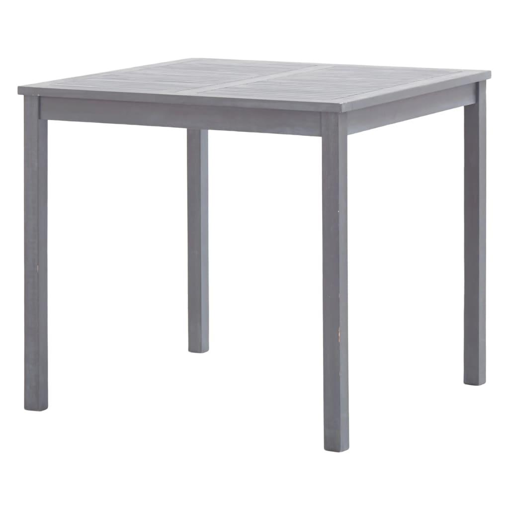 Patio Table Gray 31.5"x31.5"x29.1" Solid Acacia Wood at Set Shop and Smile