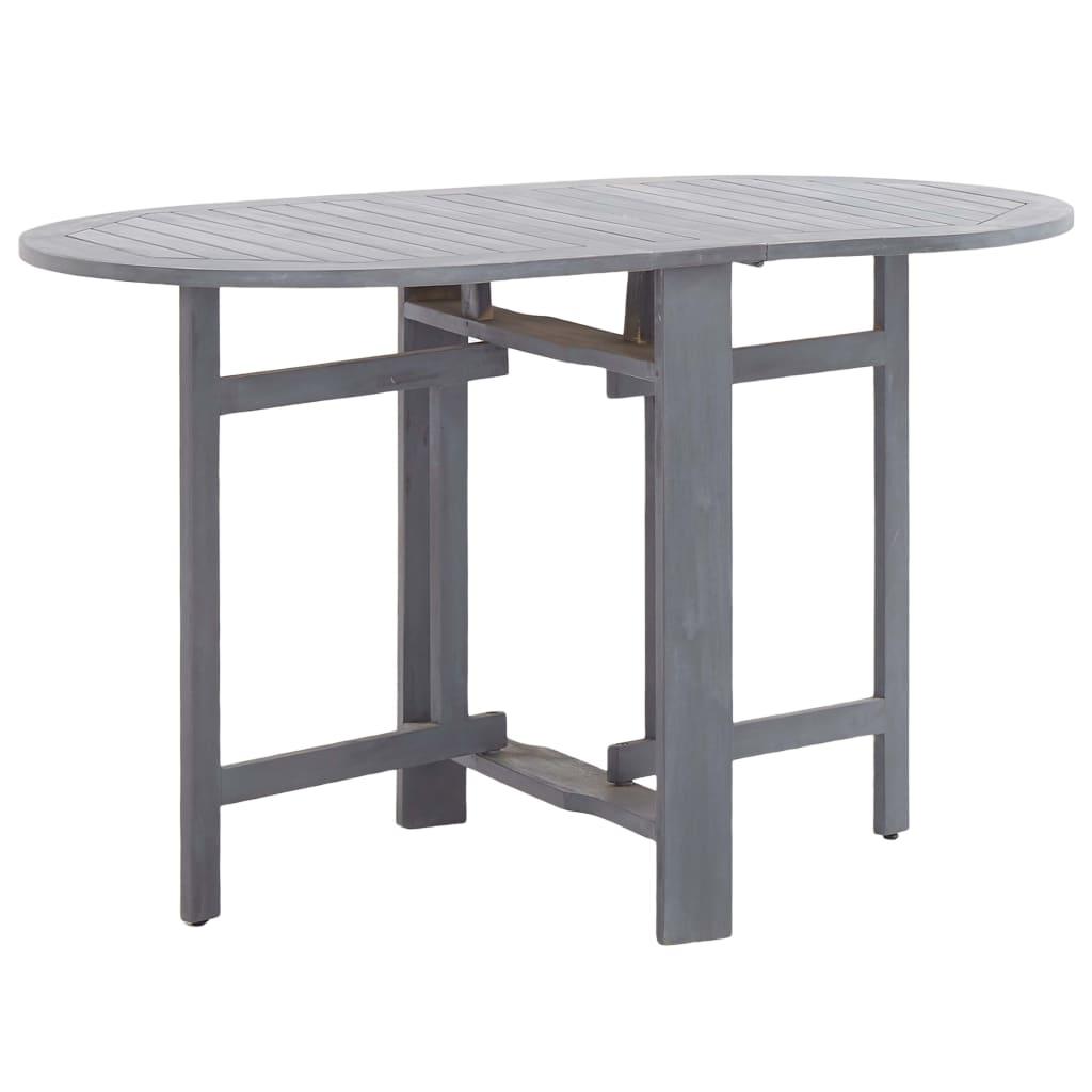 Patio Table Gray 47.2"x27.6"x29.1" Solid Acacia Wood at Set Shop and Smile