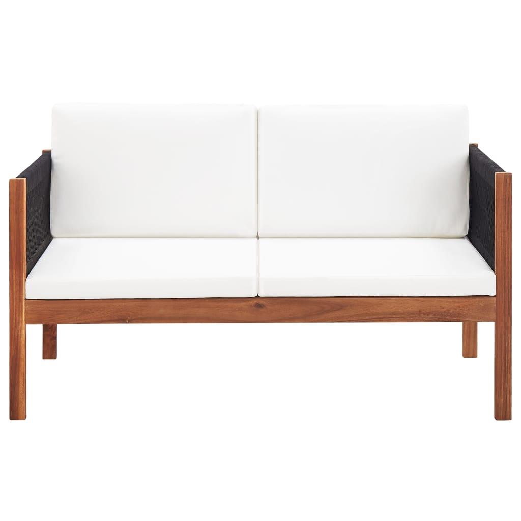 Patio Sofa 2-Seater Solid Acacia Wood at Set Shop and Smile