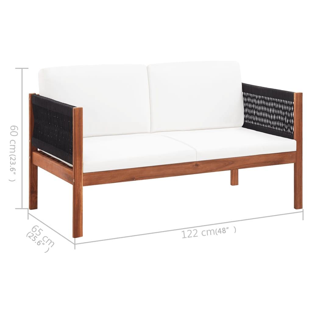 Patio Sofa 2-Seater Solid Acacia Wood at Set Shop and Smile
