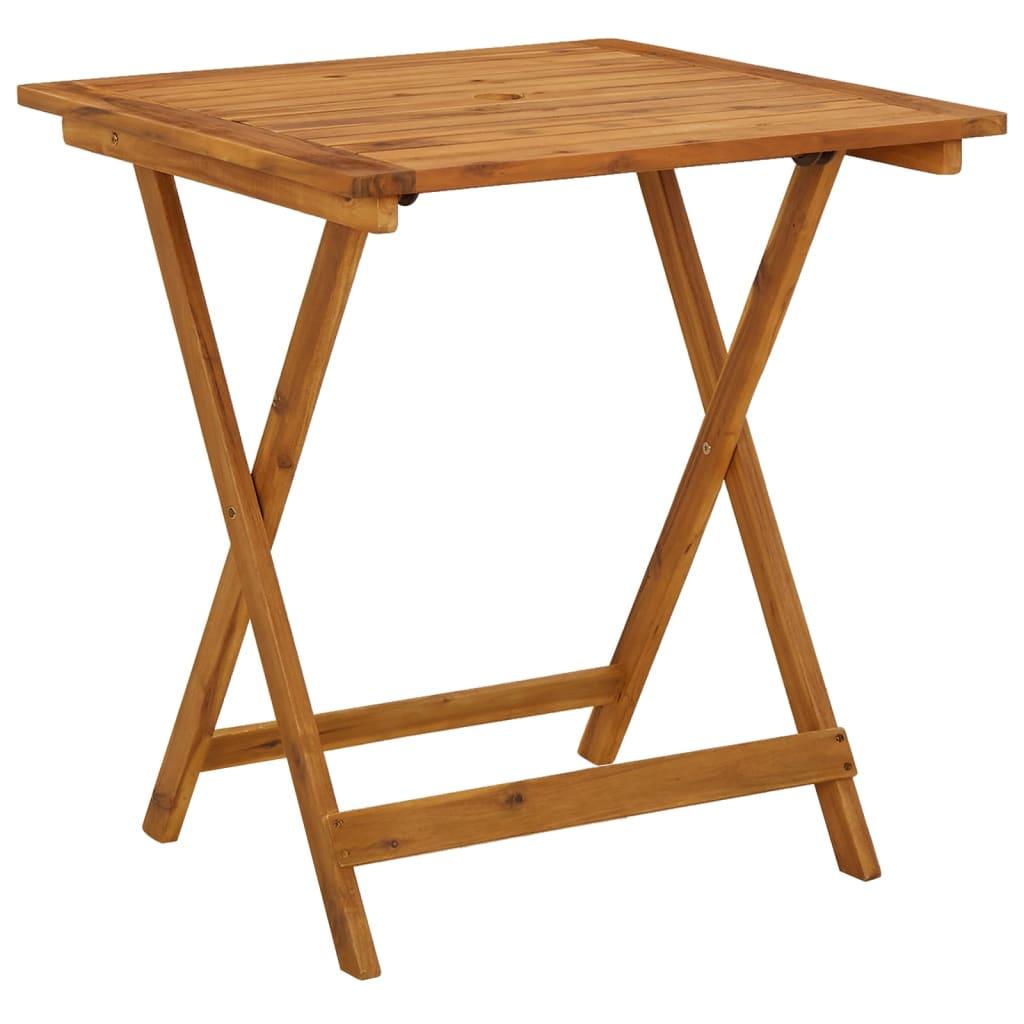 Folding Patio Table 27.6"x27.6"x29.5" Solid Acacia Wood at Set Shop and Smile