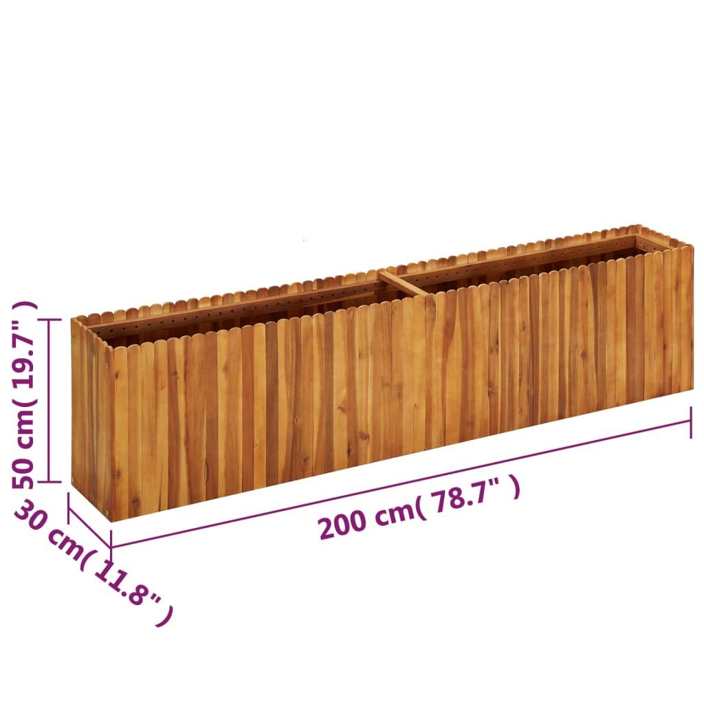 Garden Raised Bed 78.7"x11.8"x19.6" Solid Acacia Wood at Set Shop and Smile