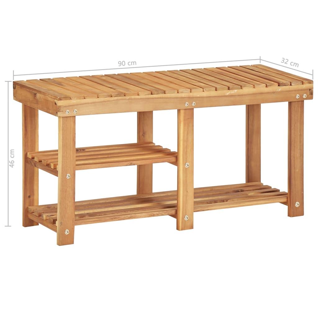 Shoe Rack 35.4"x12.5"x18.1" Solid Acacia Wood at Set Shop and Smile