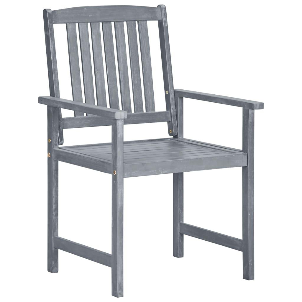 Patio Chairs 2 pcs Gray Solid Acacia Wood at Set Shop and Smile
