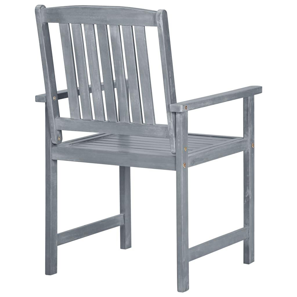 Patio Chairs 2 pcs Gray Solid Acacia Wood at Set Shop and Smile