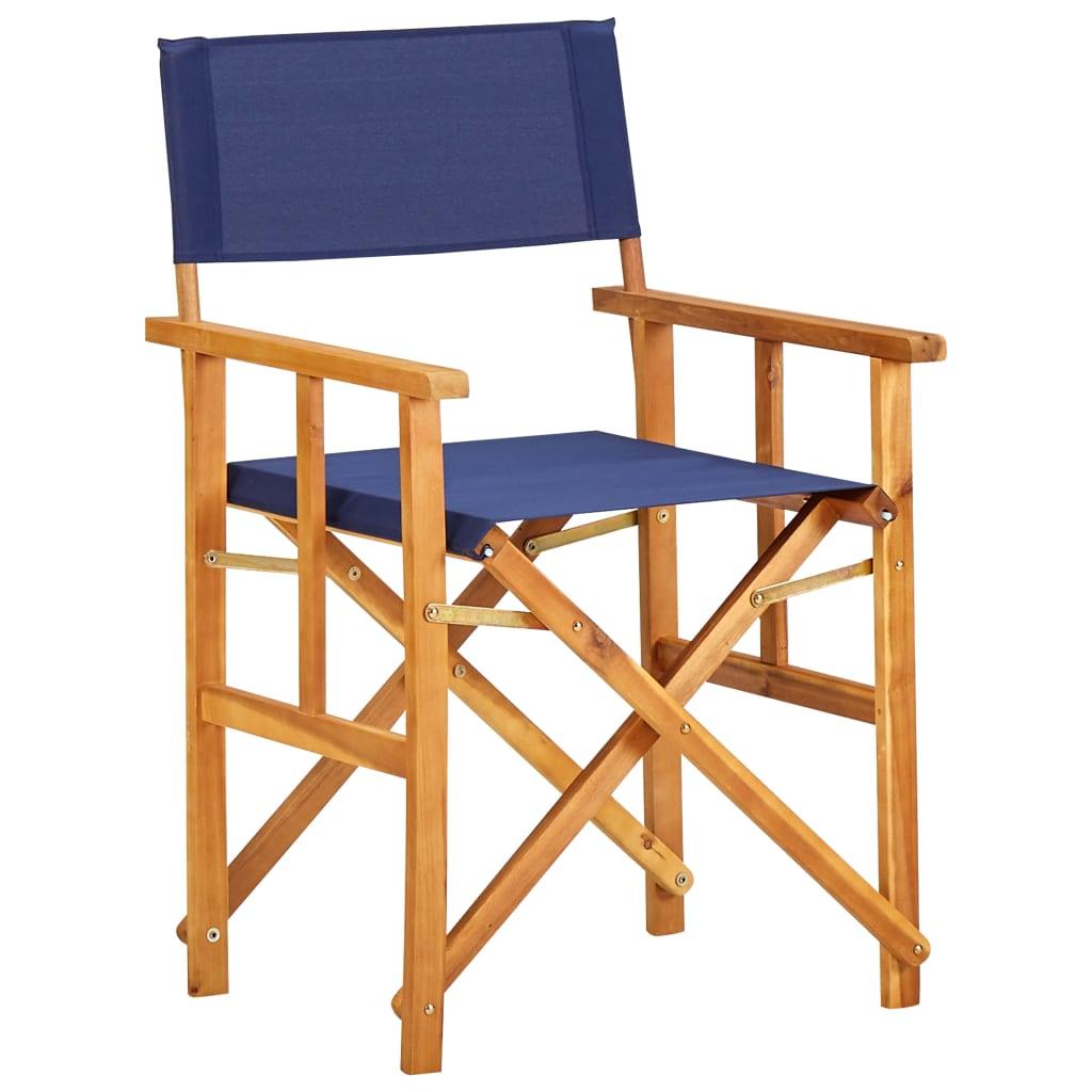 Director's Chairs 2 pcs Solid Acacia Wood Blue at Set Shop and Smile