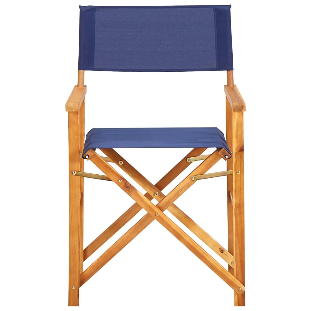 Director's Chairs 2 pcs Solid Acacia Wood Blue at Set Shop and Smile