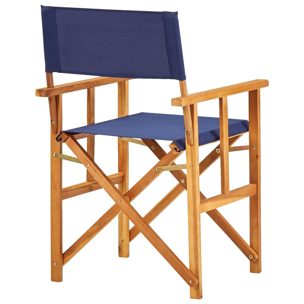 Director's Chairs 2 pcs Solid Acacia Wood Blue at Set Shop and Smile
