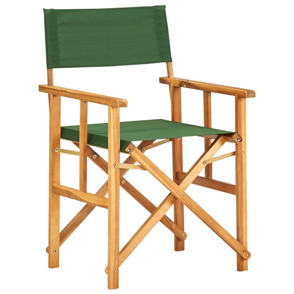 Director's Chairs 2 pcs Solid Acacia Wood Green at Set Shop and Smile