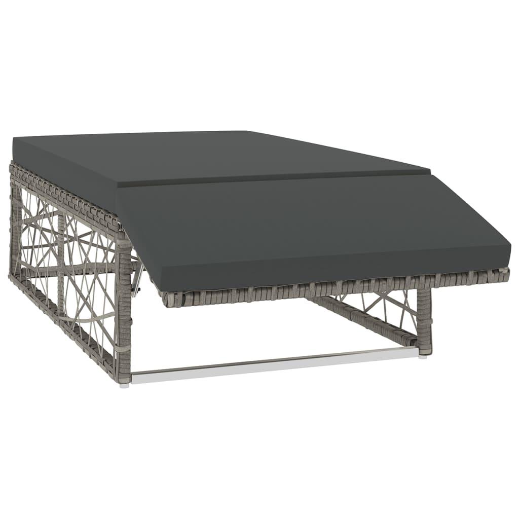 2 Piece Patio Lounge Set with Cushions Poly Rattan Gray at Set Shop and Smile