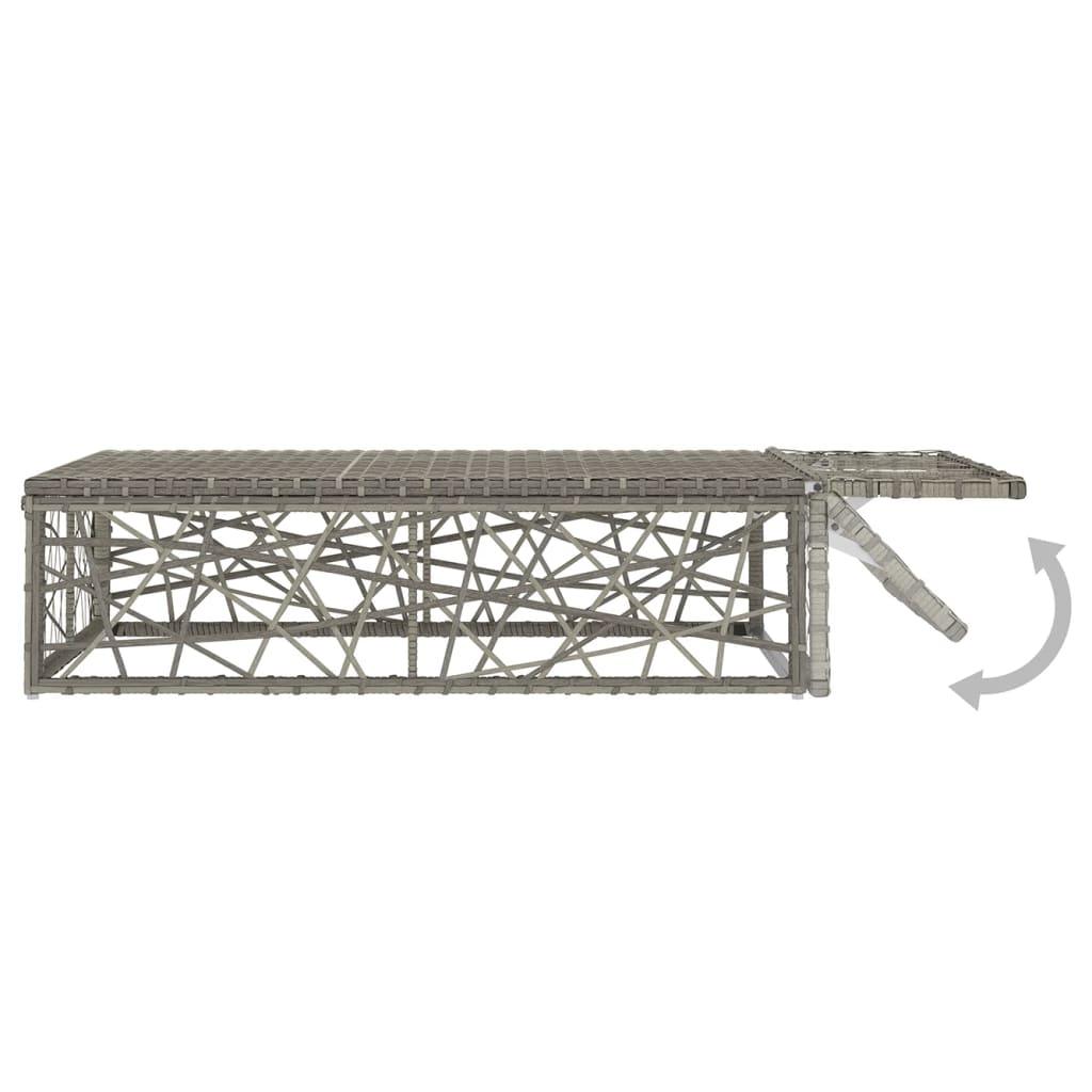 2 Piece Patio Lounge Set with Cushions Poly Rattan Gray at Set Shop and Smile