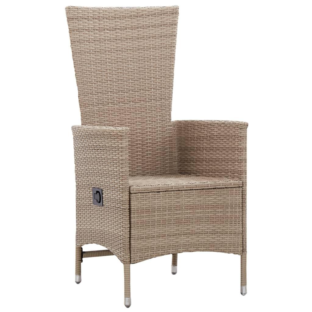 Patio Chairs 2 pcs with Cushions Poly Rattan Beige at Set Shop and Smile