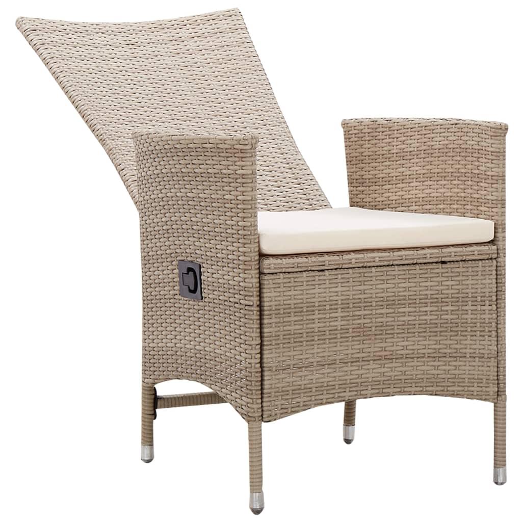 Patio Chairs 2 pcs with Cushions Poly Rattan Beige at Set Shop and Smile