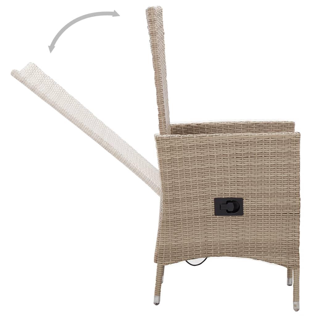 Patio Chairs 2 pcs with Cushions Poly Rattan Beige at Set Shop and Smile