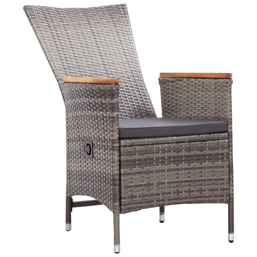 Patio Chairs 2 pcs with Cushions Poly Rattan Gray at Set Shop and Smile