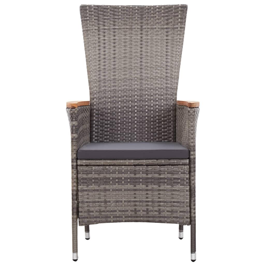 Patio Chairs 2 pcs with Cushions Poly Rattan Gray at Set Shop and Smile