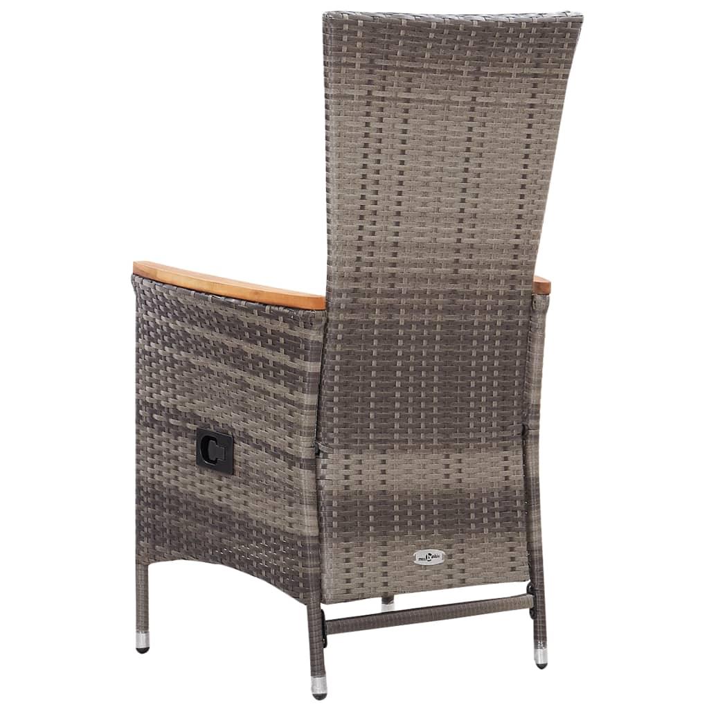 Patio Chairs 2 pcs with Cushions Poly Rattan Gray at Set Shop and Smile