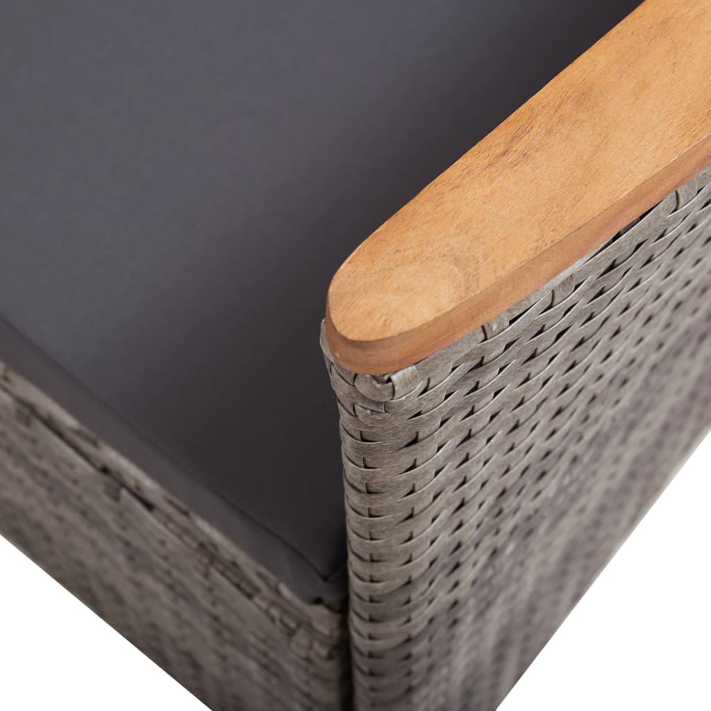 Patio Chairs 2 pcs with Cushions Poly Rattan Gray at Set Shop and Smile