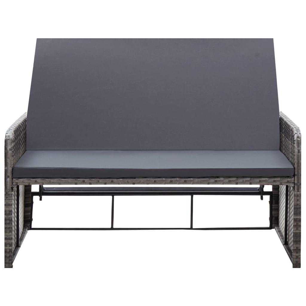 2 Piece Patio Lounge Set with Cushions Poly Rattan Gray at Set Shop and Smile