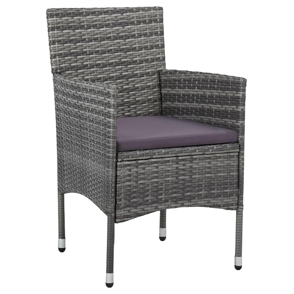 Patio Dining Chairs 2 pcs Poly Rattan Gray at Set Shop and Smile