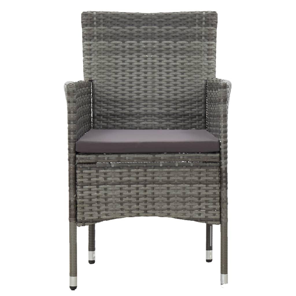 Patio Dining Chairs 2 pcs Poly Rattan Gray at Set Shop and Smile