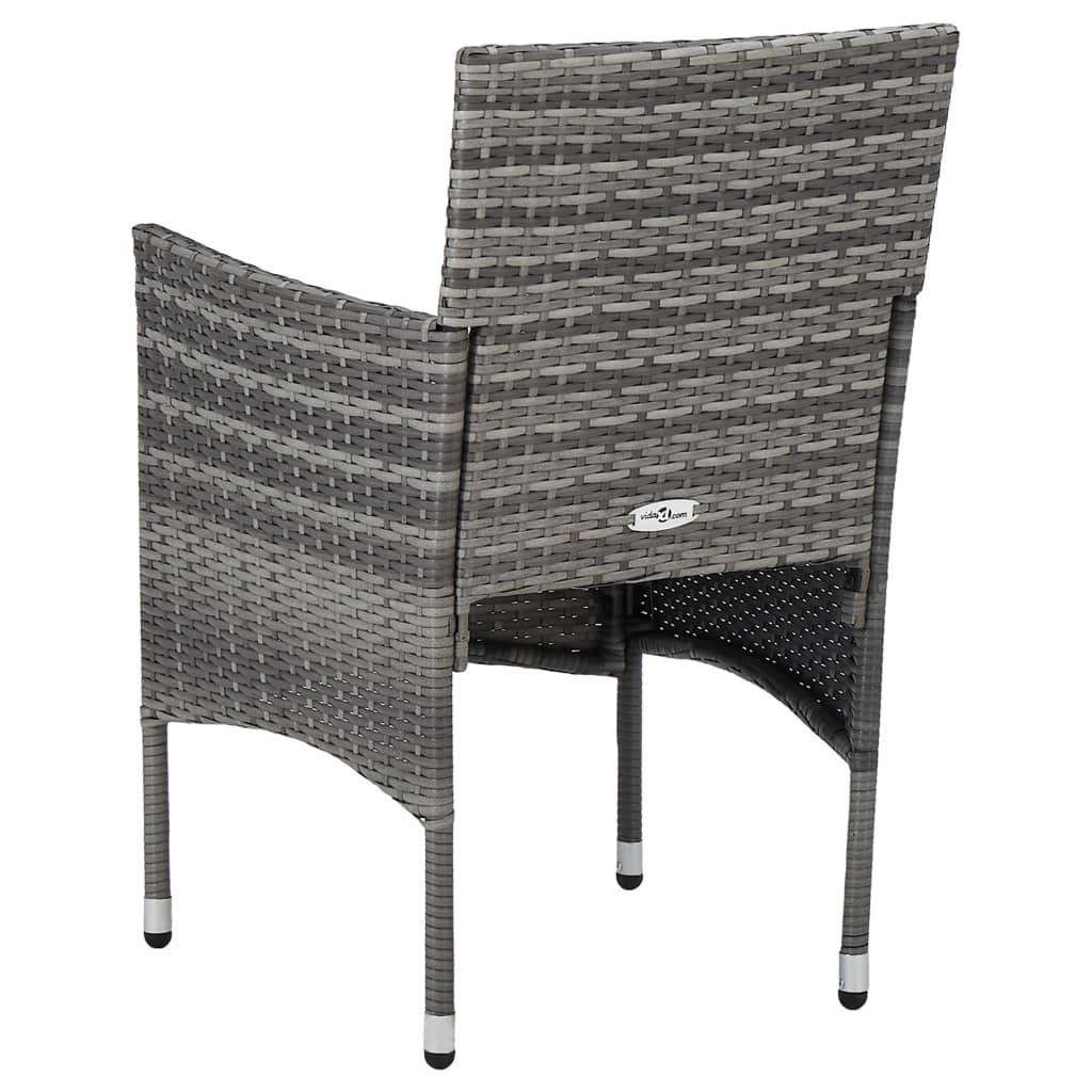 Patio Dining Chairs 2 pcs Poly Rattan Gray at Set Shop and Smile