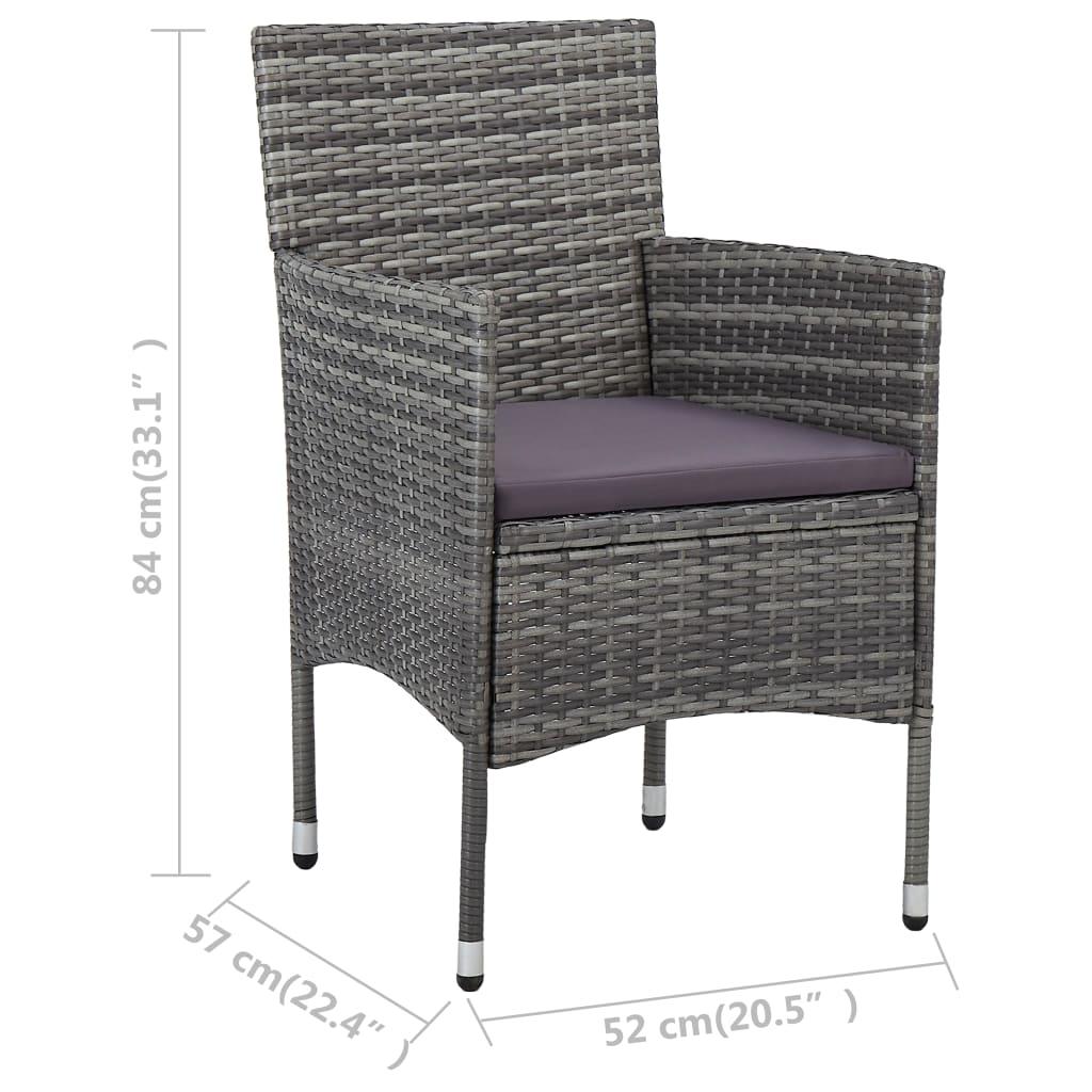Patio Dining Chairs 2 pcs Poly Rattan Gray at Set Shop and Smile