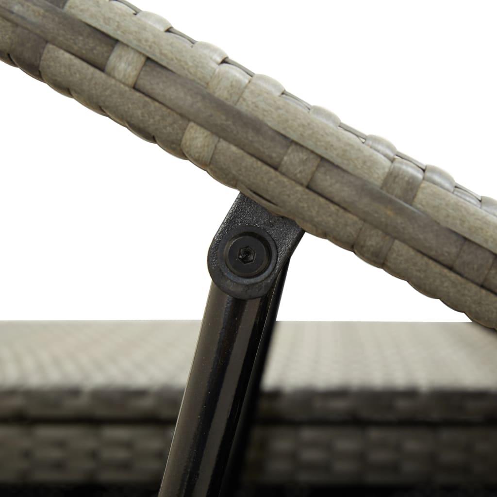 2-Person Sunbed with Cushion Gray Poly Rattan at Set Shop and Smile