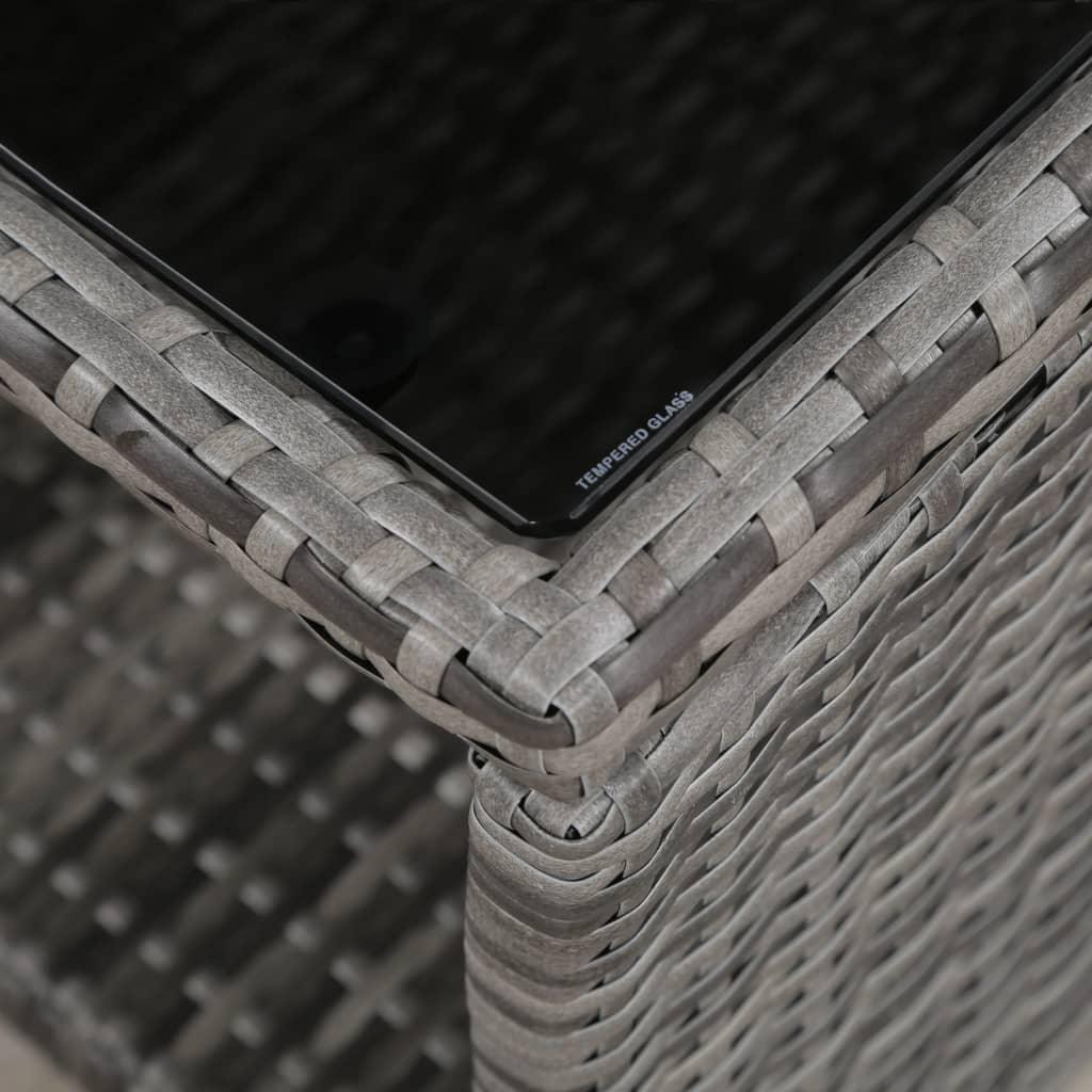 3 Piece Bistro Set with Cushions Poly Rattan Gray at Set Shop and Smile