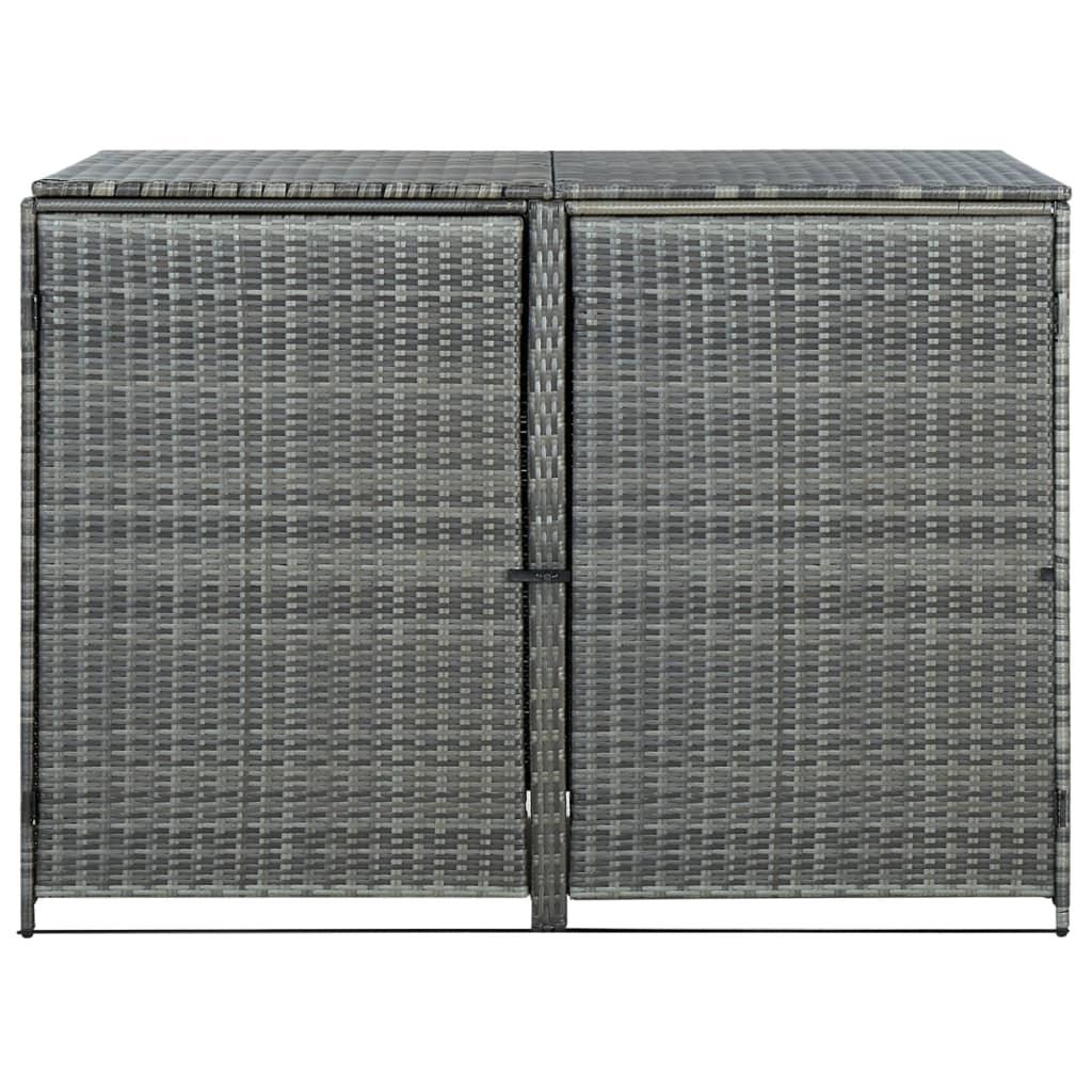 Double Wheelie Bin Shed Poly Rattan Anthracite 58.3"x30.3"x43.7" at Set Shop and Smile