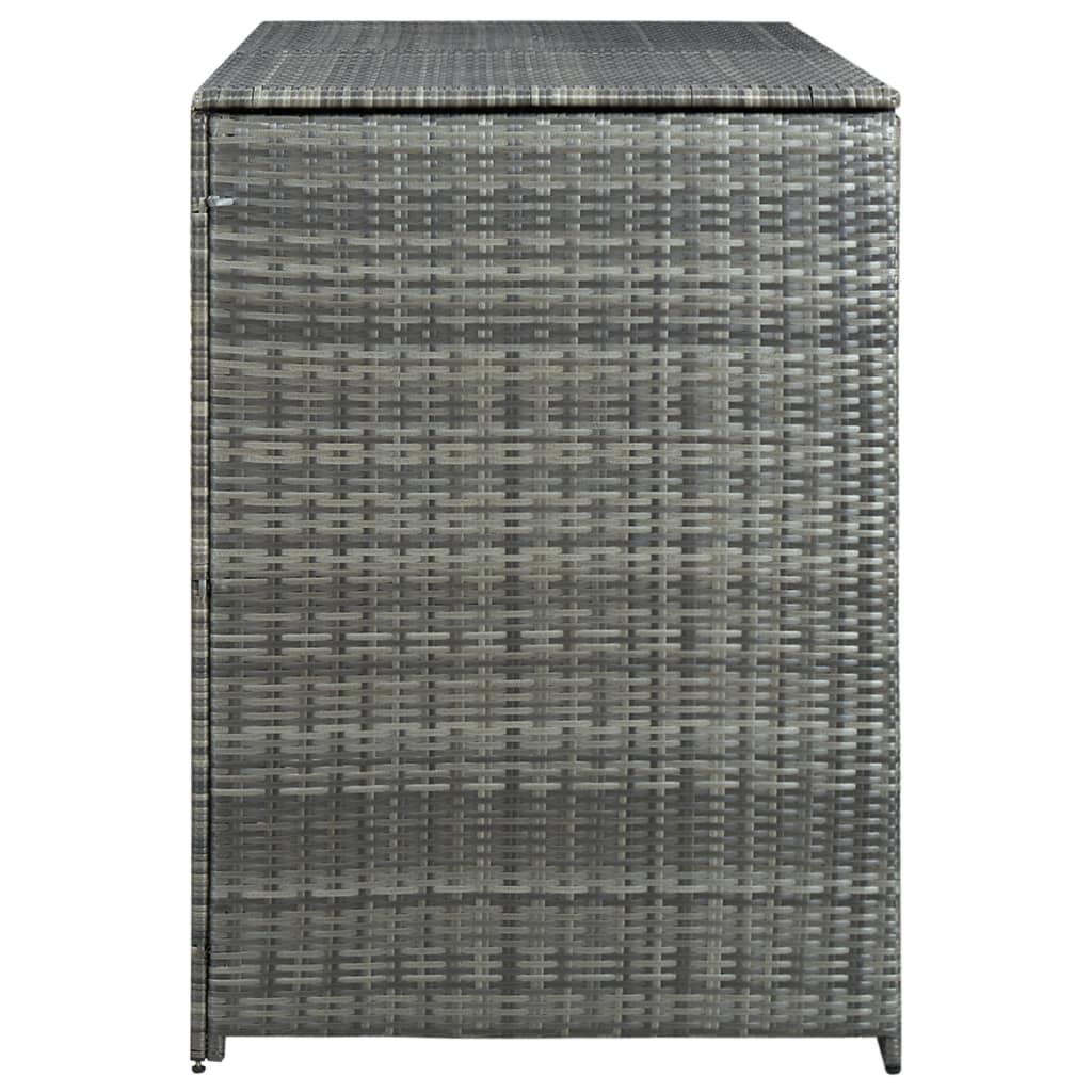 Double Wheelie Bin Shed Poly Rattan Anthracite 58.3"x30.3"x43.7" at Set Shop and Smile