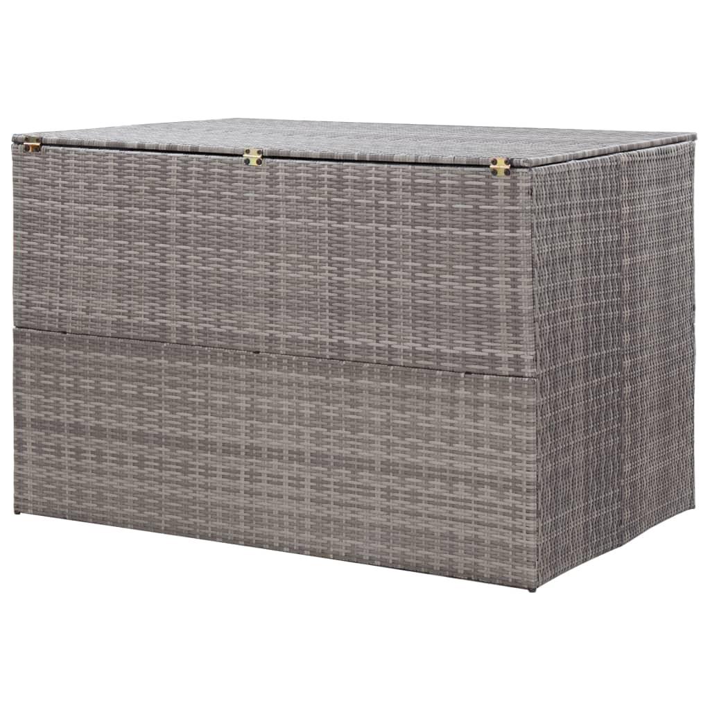 Patio Storage Box Gray 59.1"x39.4"x39.4" Poly Rattan at Set Shop and Smile