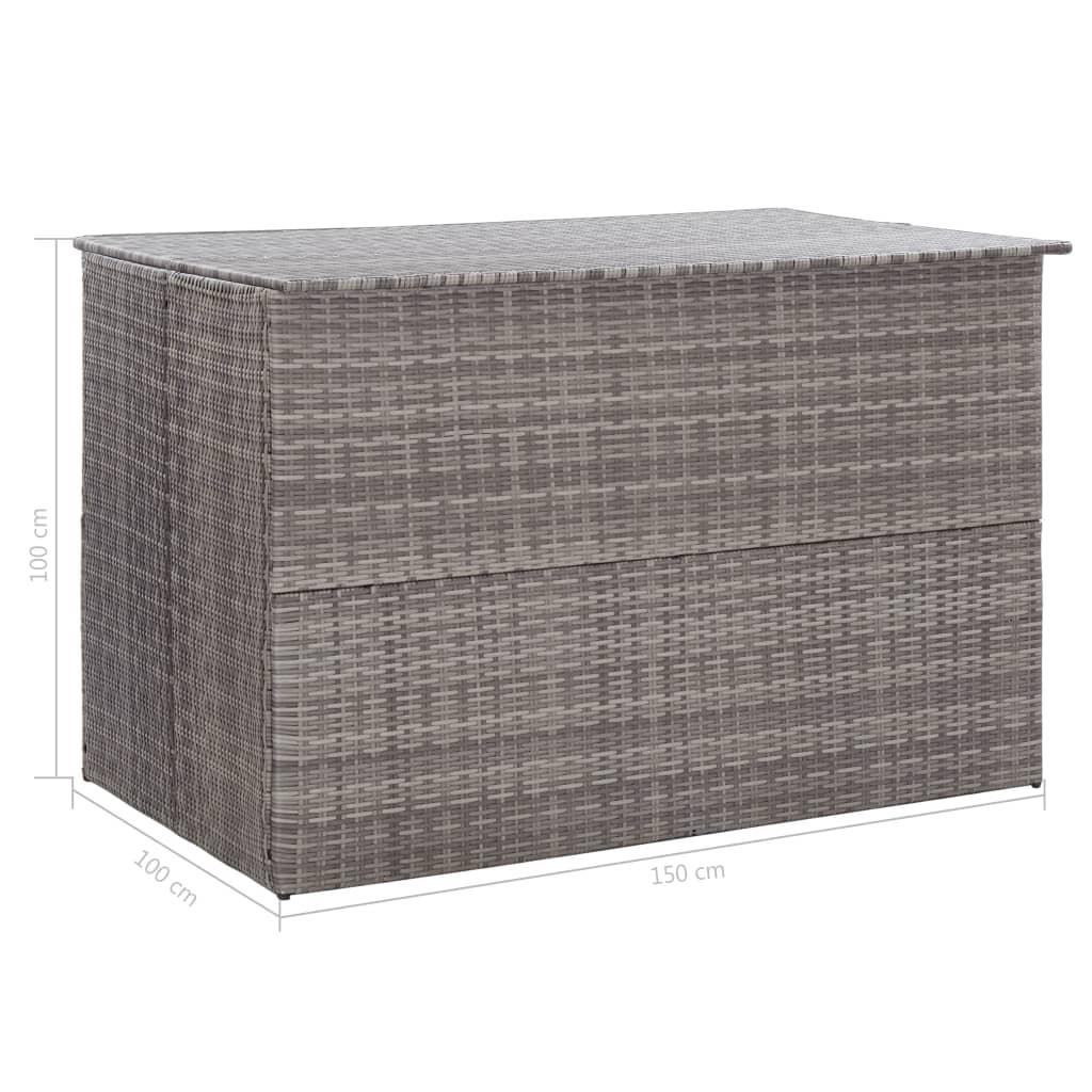 Patio Storage Box Gray 59.1"x39.4"x39.4" Poly Rattan at Set Shop and Smile