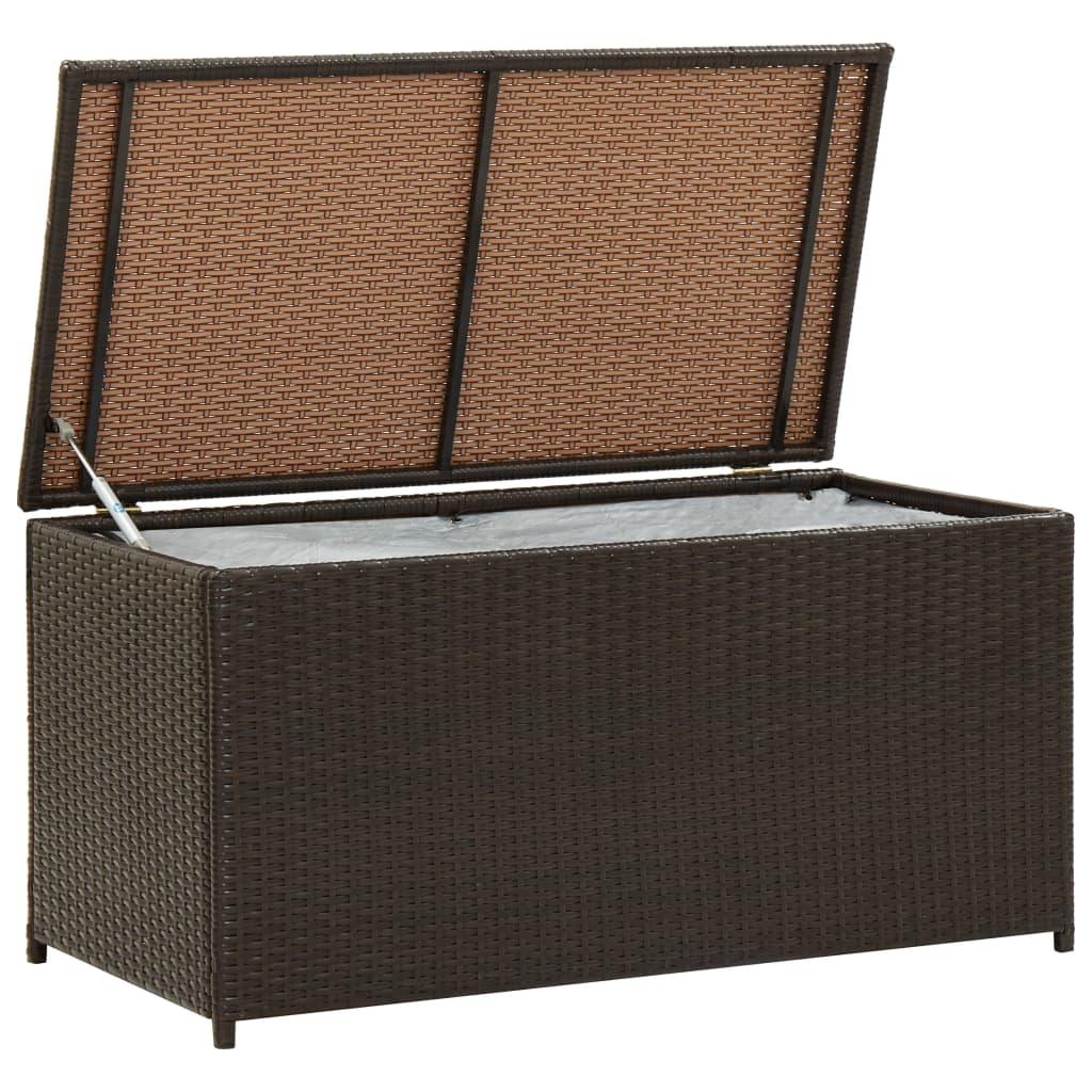 Patio Storage Box Poly Rattan 39.3"x19.6"x19.6" Brown at Set Shop and Smile
