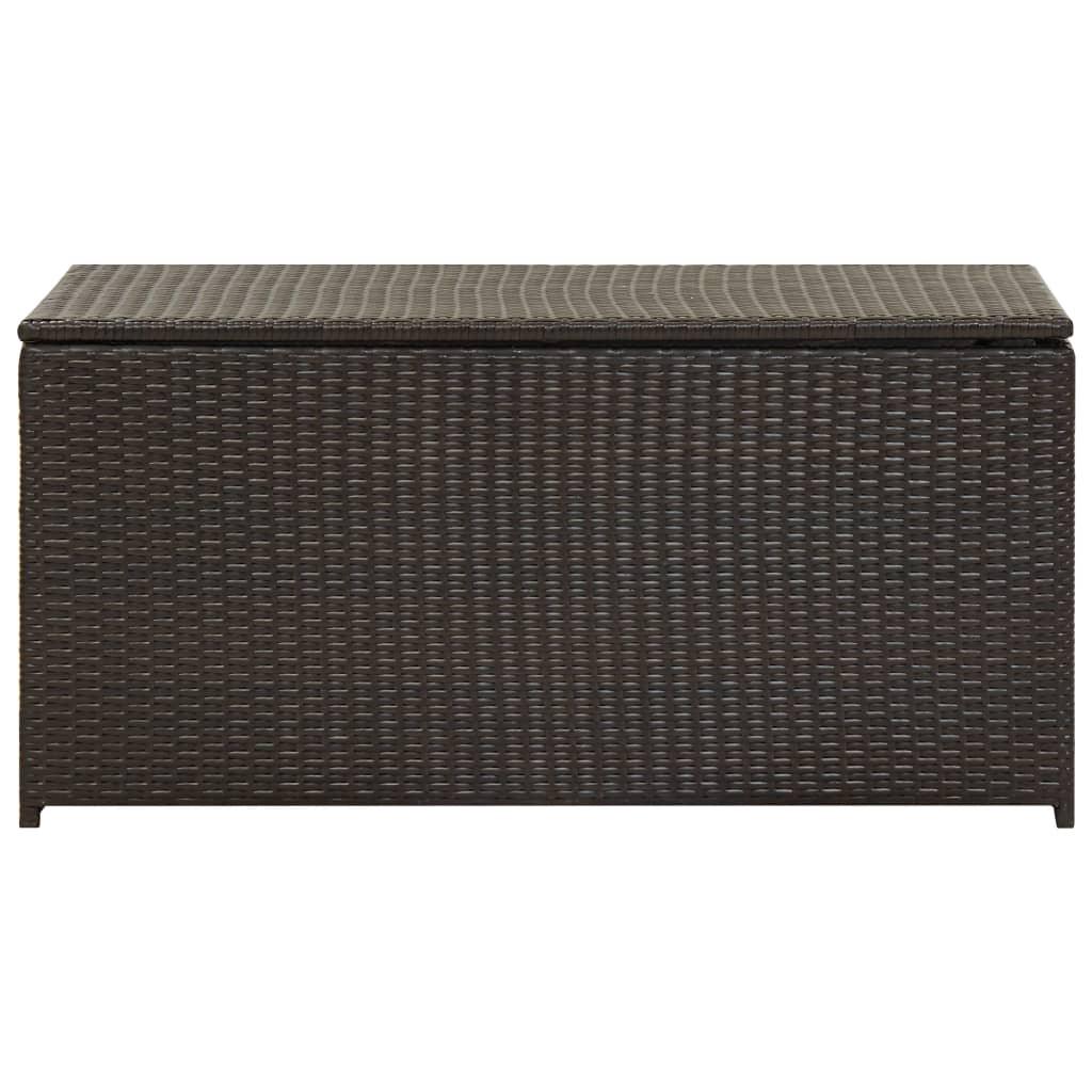Patio Storage Box Poly Rattan 39.3"x19.6"x19.6" Brown at Set Shop and Smile