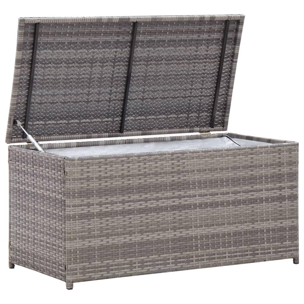 Patio Storage Box Poly Rattan 39.4"x19.7"x19.7" Gray at Set Shop and Smile
