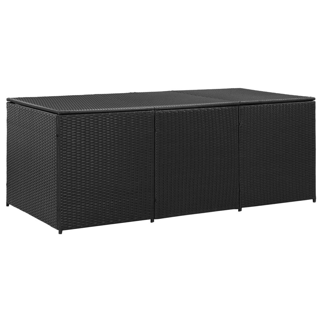 Patio Storage Box Poly Rattan 70.8"x35.4"x29.5" Black at Set Shop and Smile