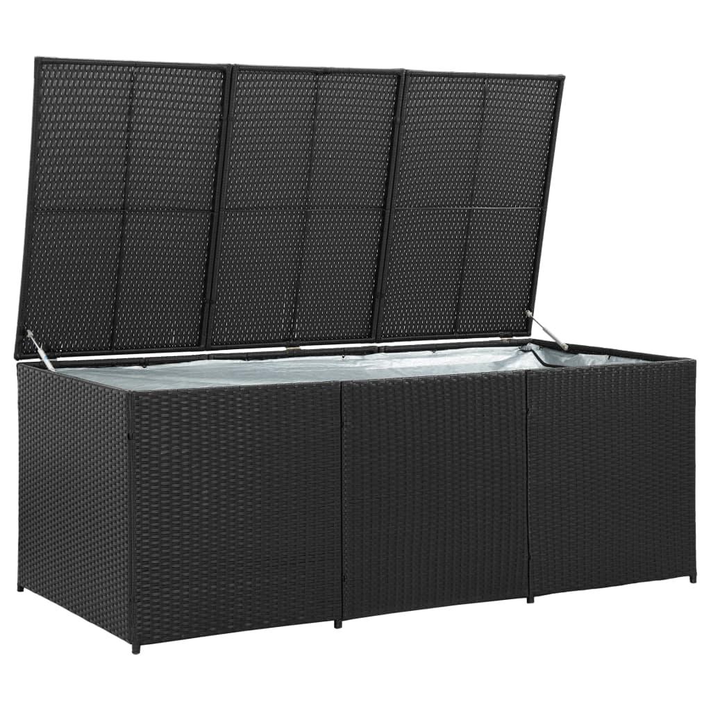 Patio Storage Box Poly Rattan 70.8"x35.4"x29.5" Black at Set Shop and Smile