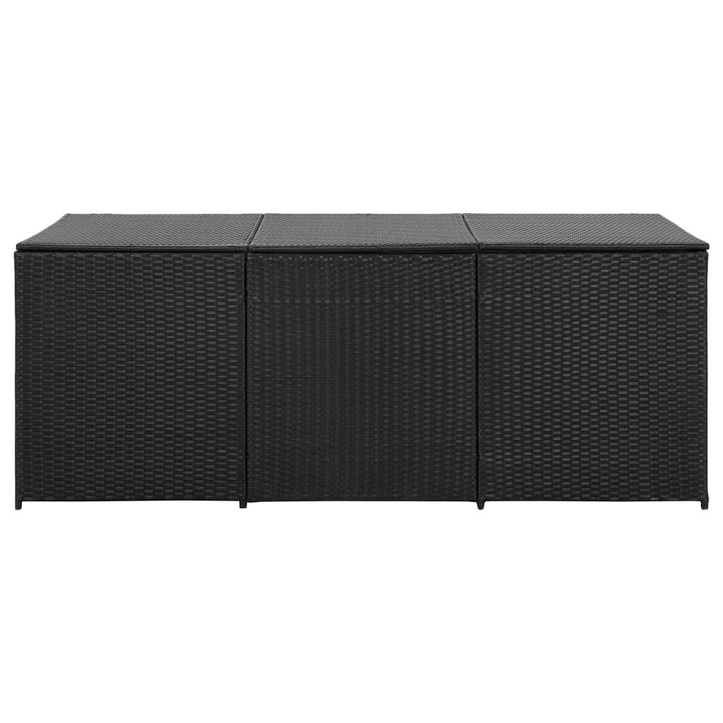 Patio Storage Box Poly Rattan 70.8"x35.4"x29.5" Black at Set Shop and Smile