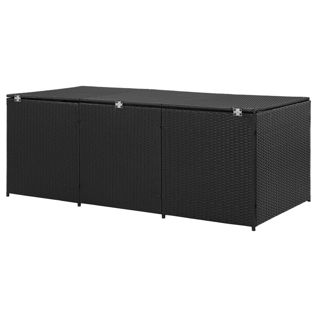 Patio Storage Box Poly Rattan 70.8"x35.4"x29.5" Black at Set Shop and Smile