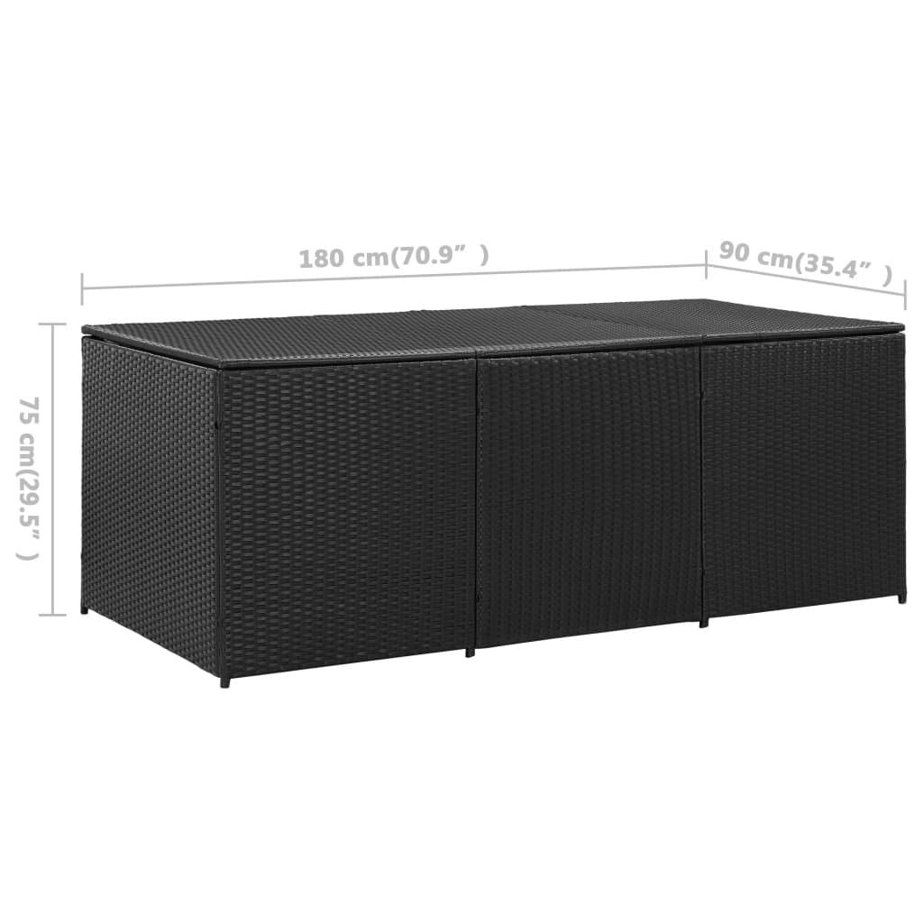 Patio Storage Box Poly Rattan 70.8"x35.4"x29.5" Black at Set Shop and Smile