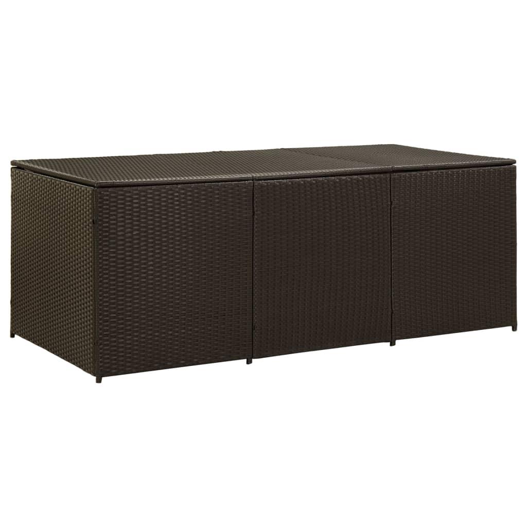 Patio Storage Box Poly Rattan 70.8"x35.4"x29.5" Brown at Set Shop and Smile