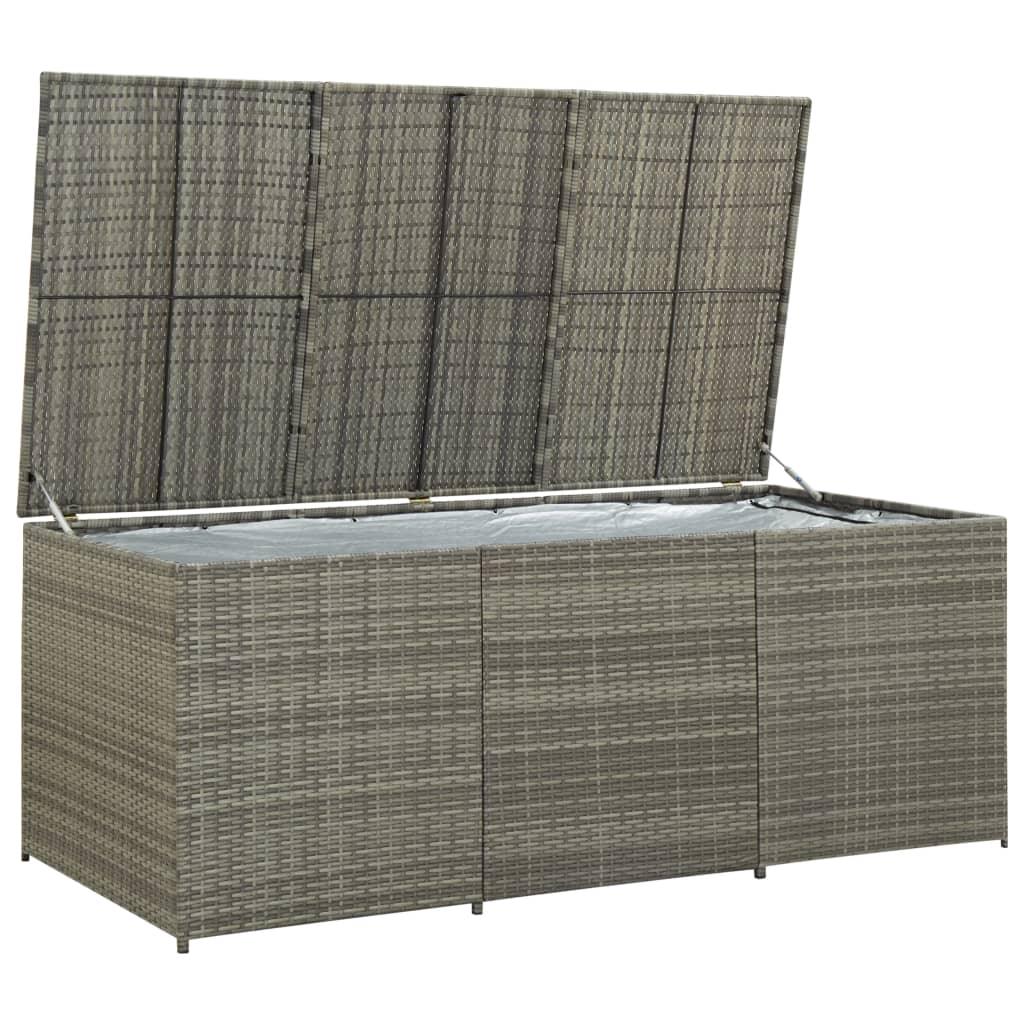 Patio Storage Box Poly Rattan 70.9"x35.4"x29.5" Gray at Set Shop and Smile