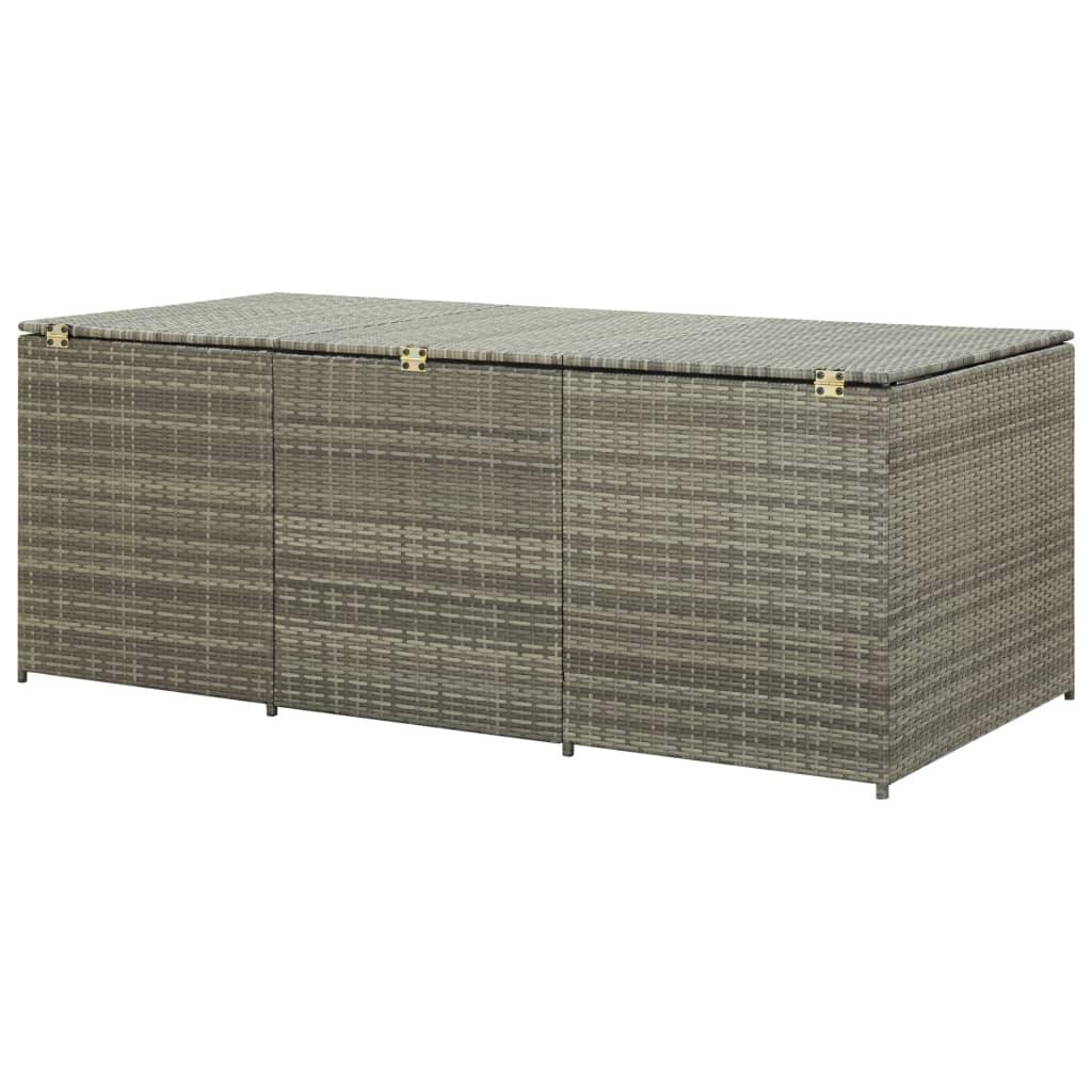 Patio Storage Box Poly Rattan 70.9"x35.4"x29.5" Gray at Set Shop and Smile