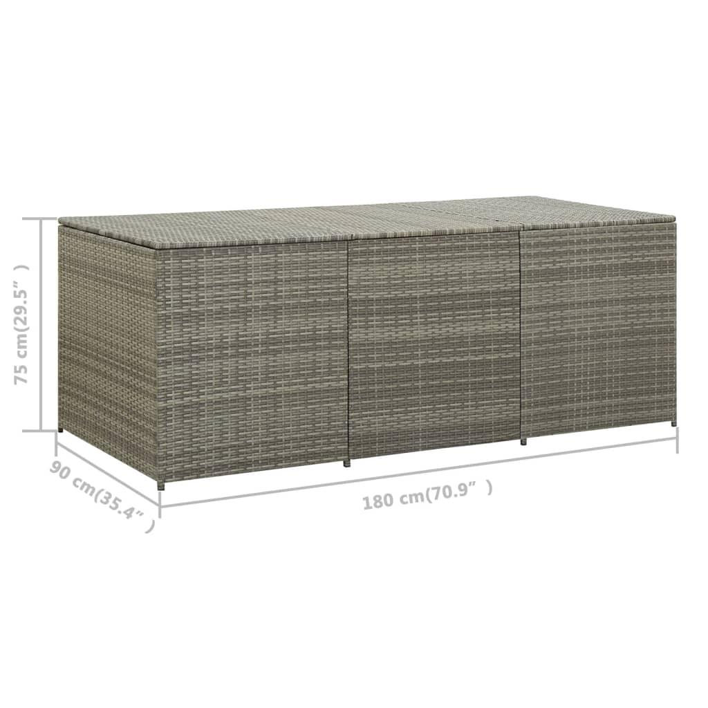 Patio Storage Box Poly Rattan 70.9"x35.4"x29.5" Gray at Set Shop and Smile