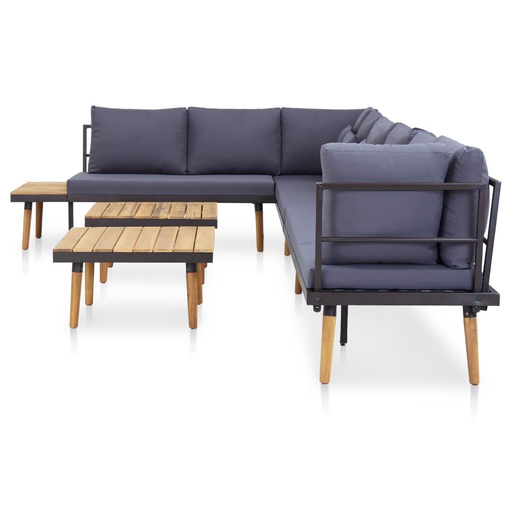 8-Seater Patio Lounge Set with Cushions Solid Acacia Wood at Set Shop and Smile