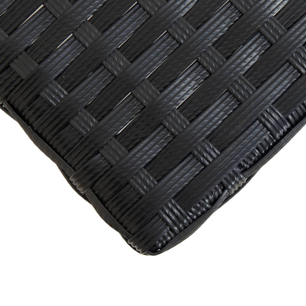 Patio Bench 47.2" Black Poly Rattan and Solid Acacia Wood at Set Shop and Smile