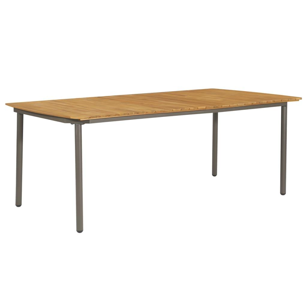 Patio Table 78.7"x39.4"x28.3" Solid Acacia Wood and Steel at Set Shop and Smile